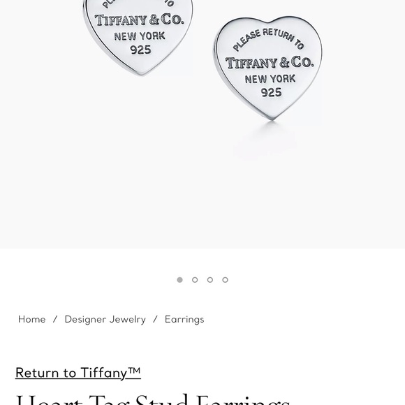 Authentic Tiffany heart tag stud earrings - Picture 6 of 6